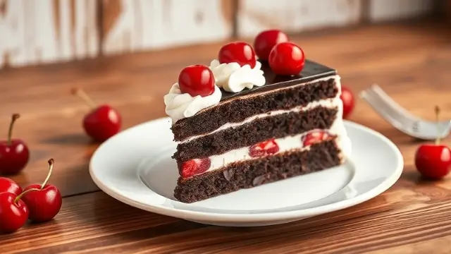 Forêt noire recette avec couches de génoise chocolatée, chantilly et cerises fraîches