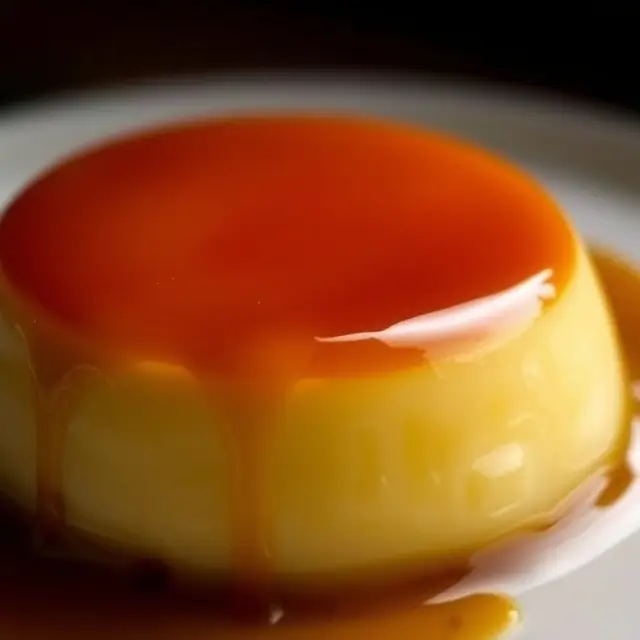 Crème caramel de grand-mère, dessert traditionnel à la texture crémeuse et caramel doré, dans une ambiance chaleureuse.