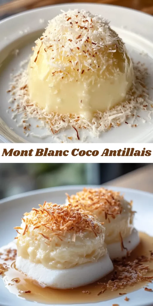Mont Blanc antillais à la noix de coco, dessert crémeux des Caraïbes dans une verrine