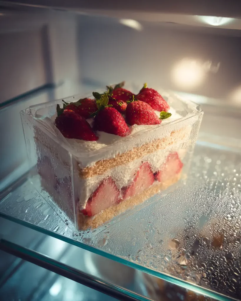 Conservation au réfrigérateur d’un fraisier mascarpone maison