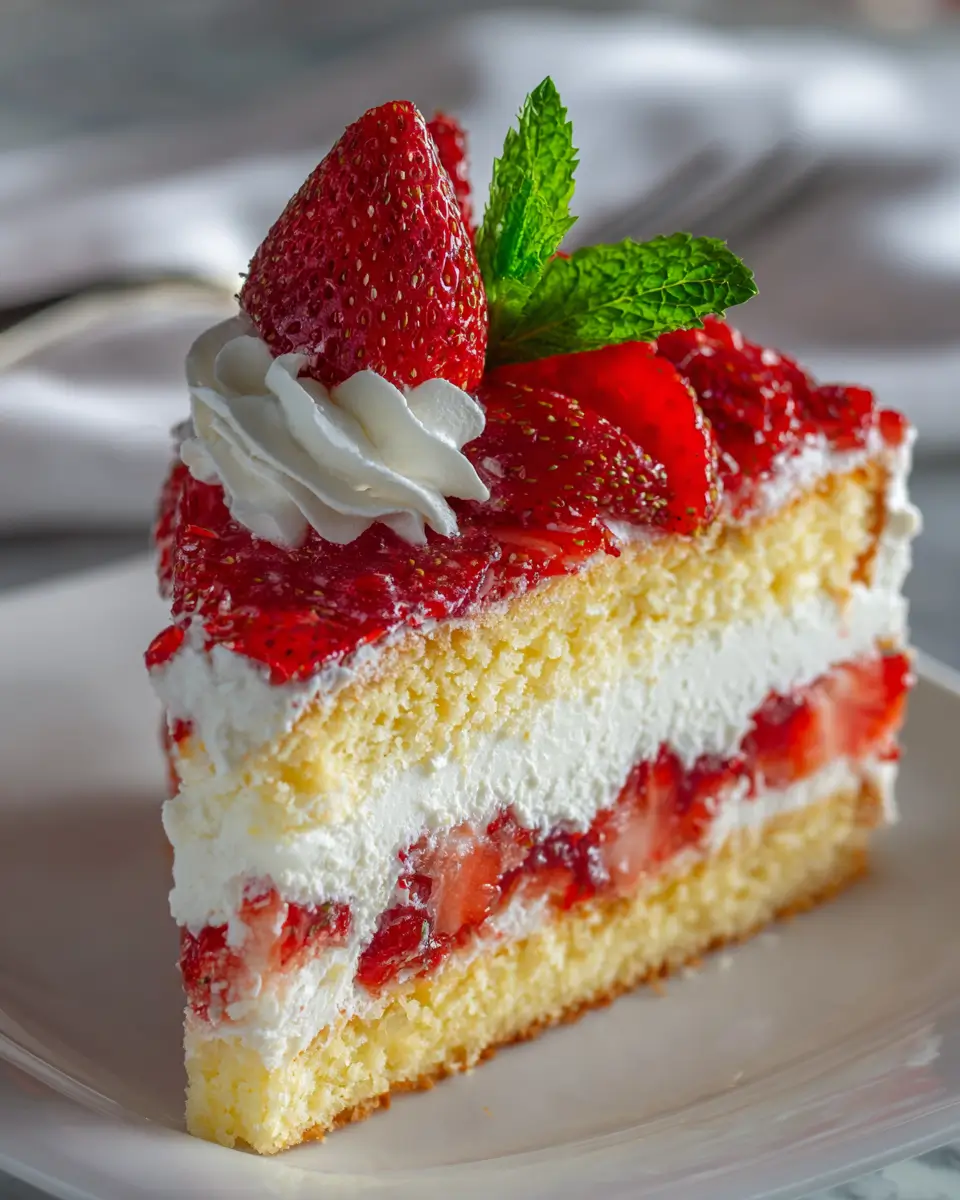 Fraisier mascarpone maison avec crème légère et fraises fraîches