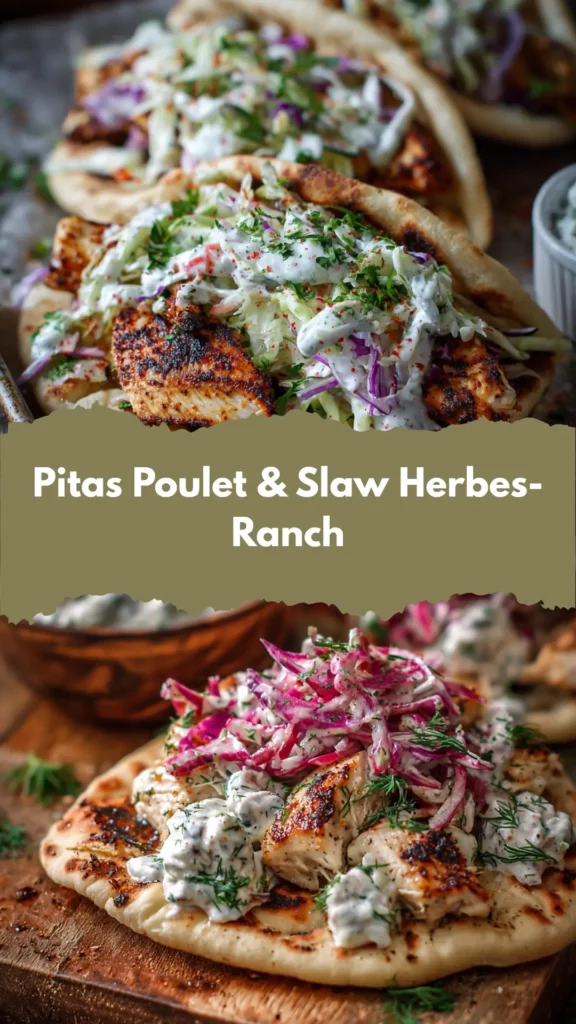 Pitas Poulet & Slaw Herbes-Ranch