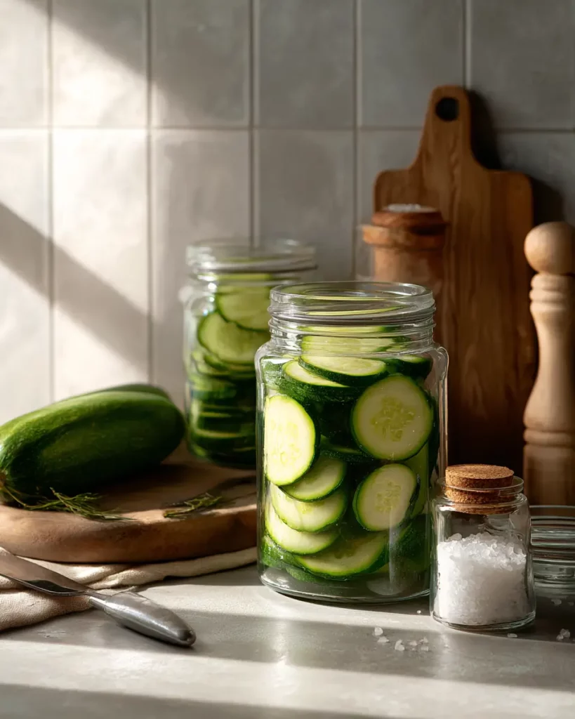 conserves courgettes crues en bocaux maison