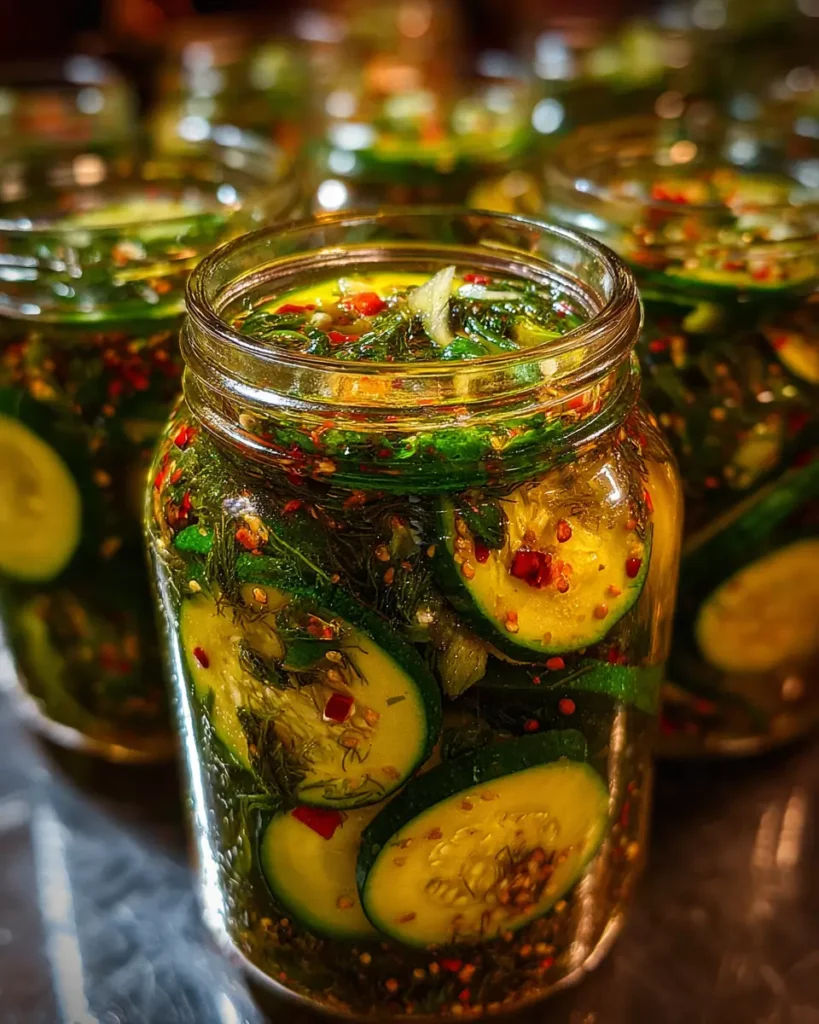 courgettes marinées en bocaux maison