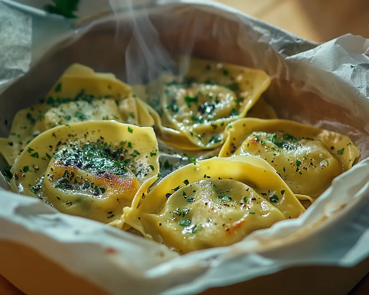 Raviolis en papillote au four gourmands et faits maison