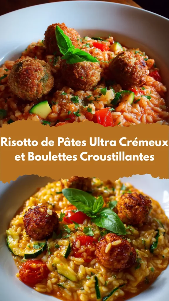 Risotto de Pâtes Ultra Crémeux et Boulettes Croustillantes