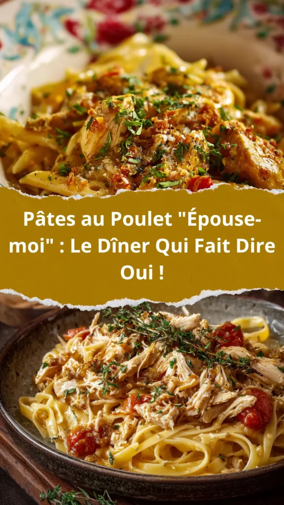 Pâtes au Poulet "Épouse-moi" : Le Dîner Qui Fait Dire Oui !
